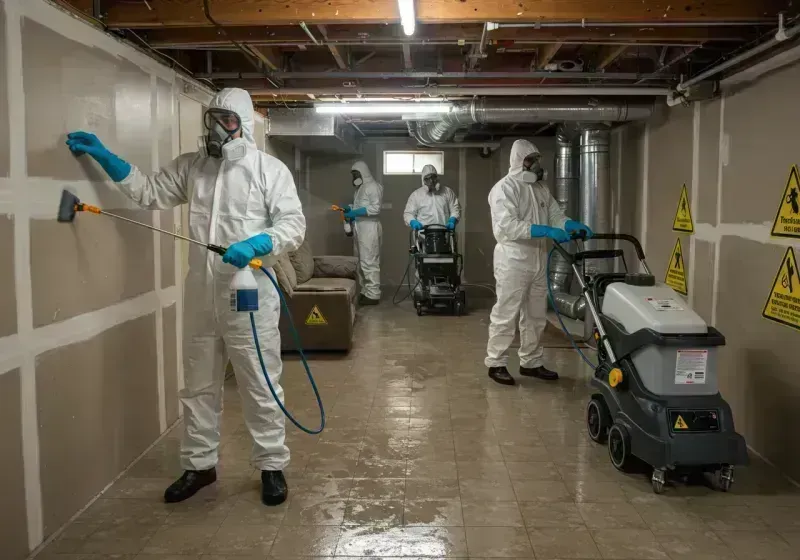 Basement Moisture Removal and Structural Drying process in Wynnewood, OK